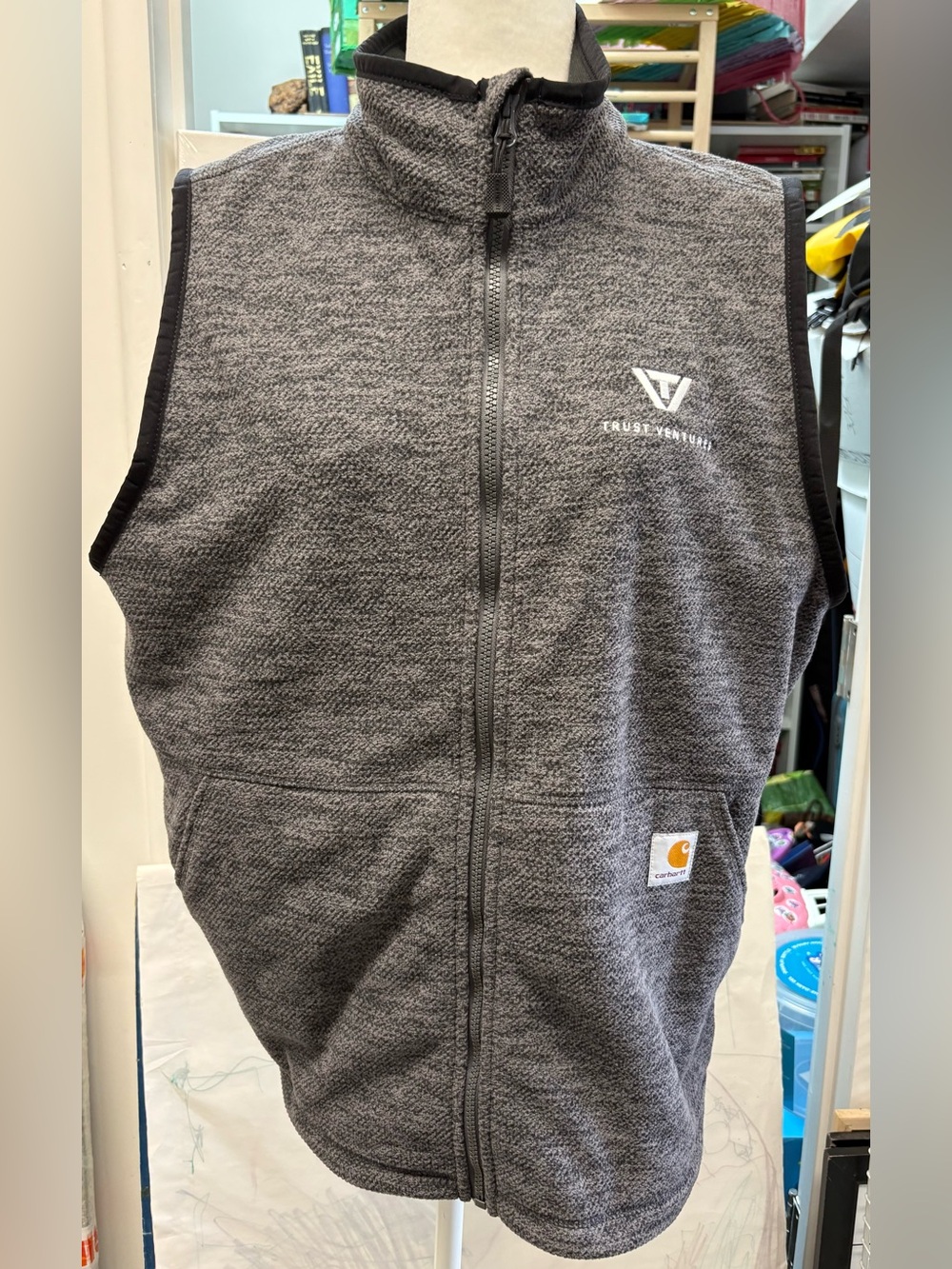 Carhartt Men's Heather Gray Full-Zip Fleece Vest